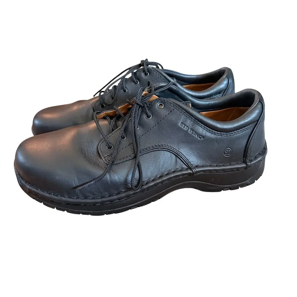 Red Wings 6703 Men's Safety Toe Oxford Black Leather Shoes SZ 10.5 Work Shoes